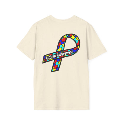 Autism Awareness T-Shirt — "Not Fighting Autism, Working With It" Puzzle Ribbon Tee - Ramshackle Shack
