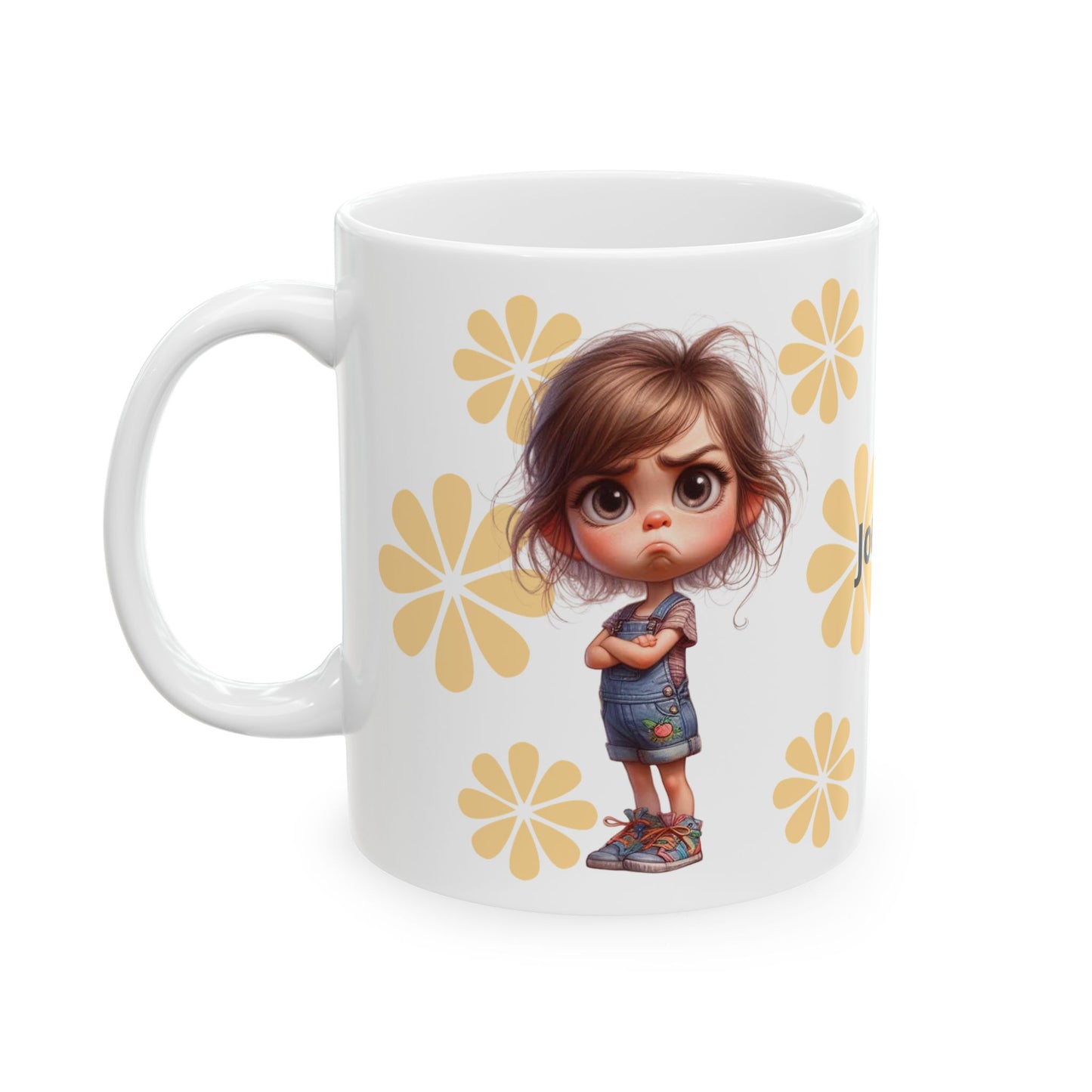 Pouting Girl Floral Ceramic Mug — 11oz & 15oz - Ramshackle Shack