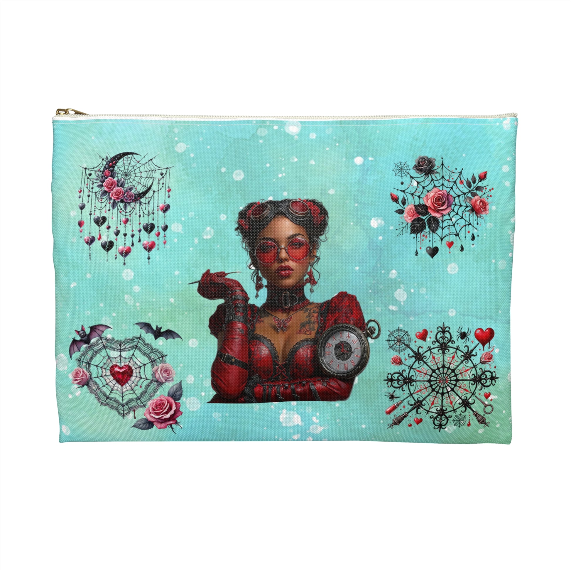 Steampunk Goth Makeup Bag — Victorian Gear Accessory Pouch - Ramshackle Shack