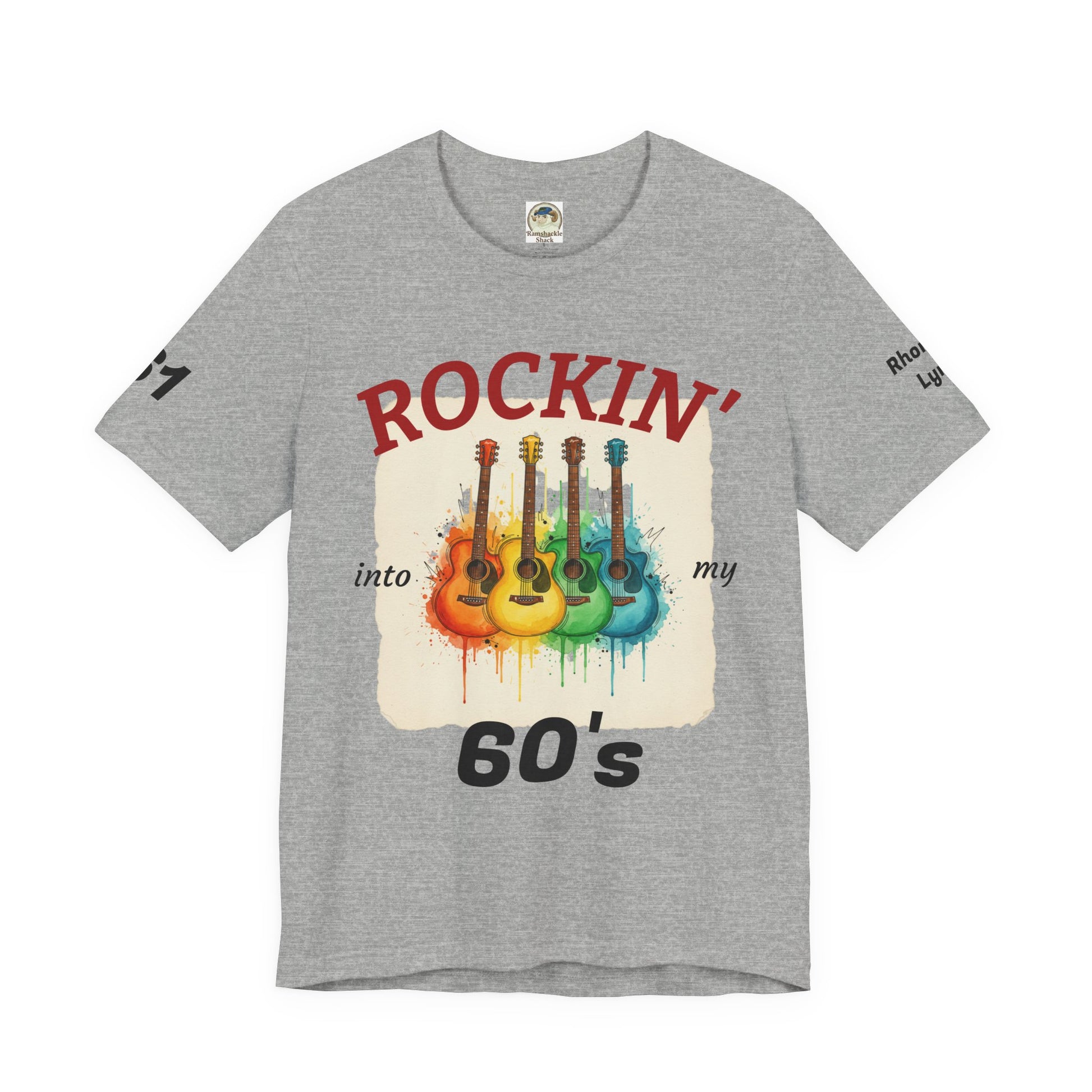 Watercolor Rainbow Guitars T Shirt  Acoustic Guitar Art Tee - Ramshackle Shack