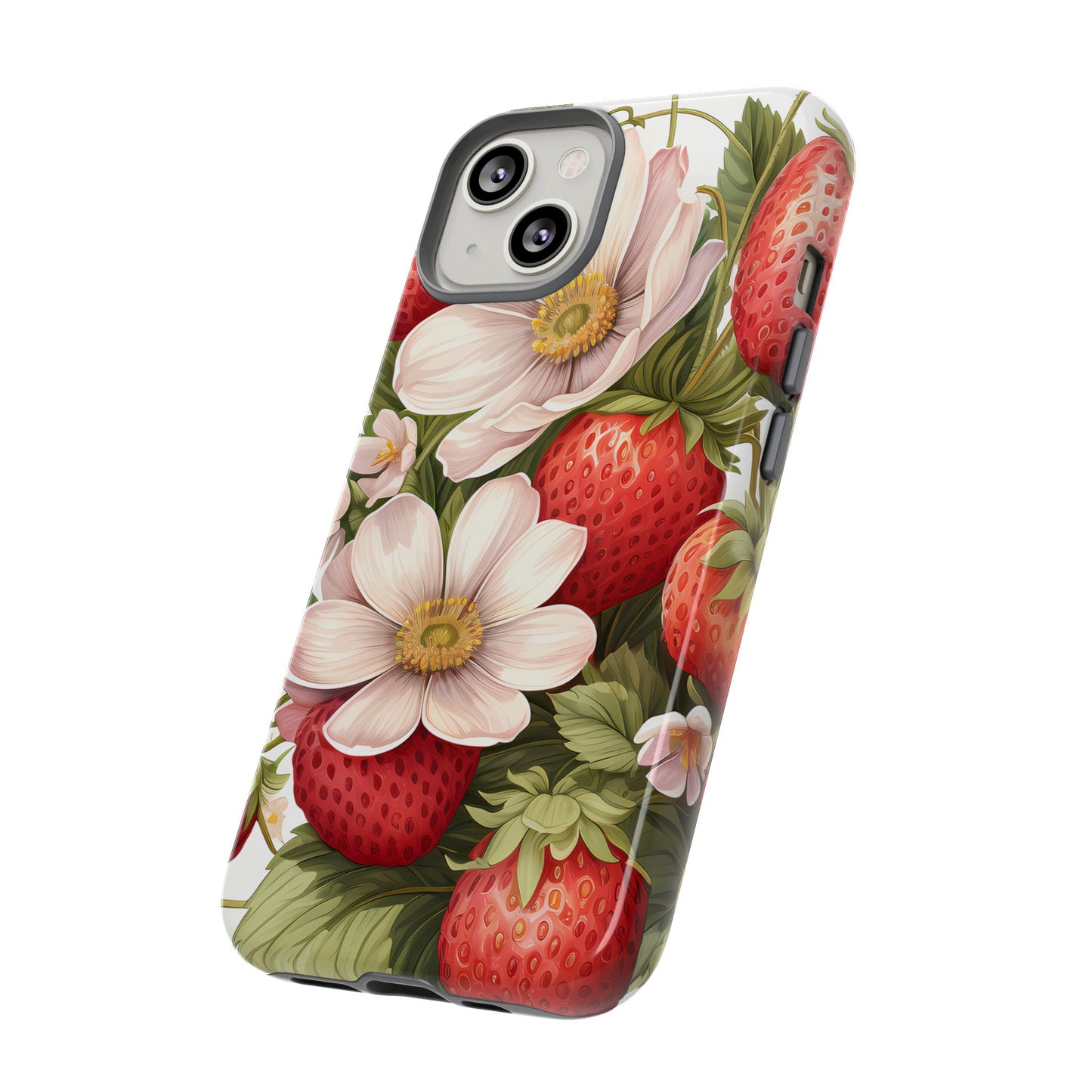 Strawberry Blossom Phone Case — Floral Protective Tough Case - Ramshackle Shack