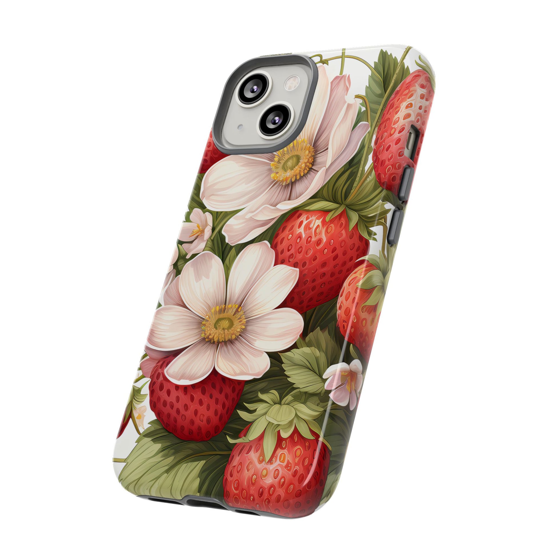 Strawberry Blossom Phone Case — Floral Protective Tough Case - Ramshackle Shack