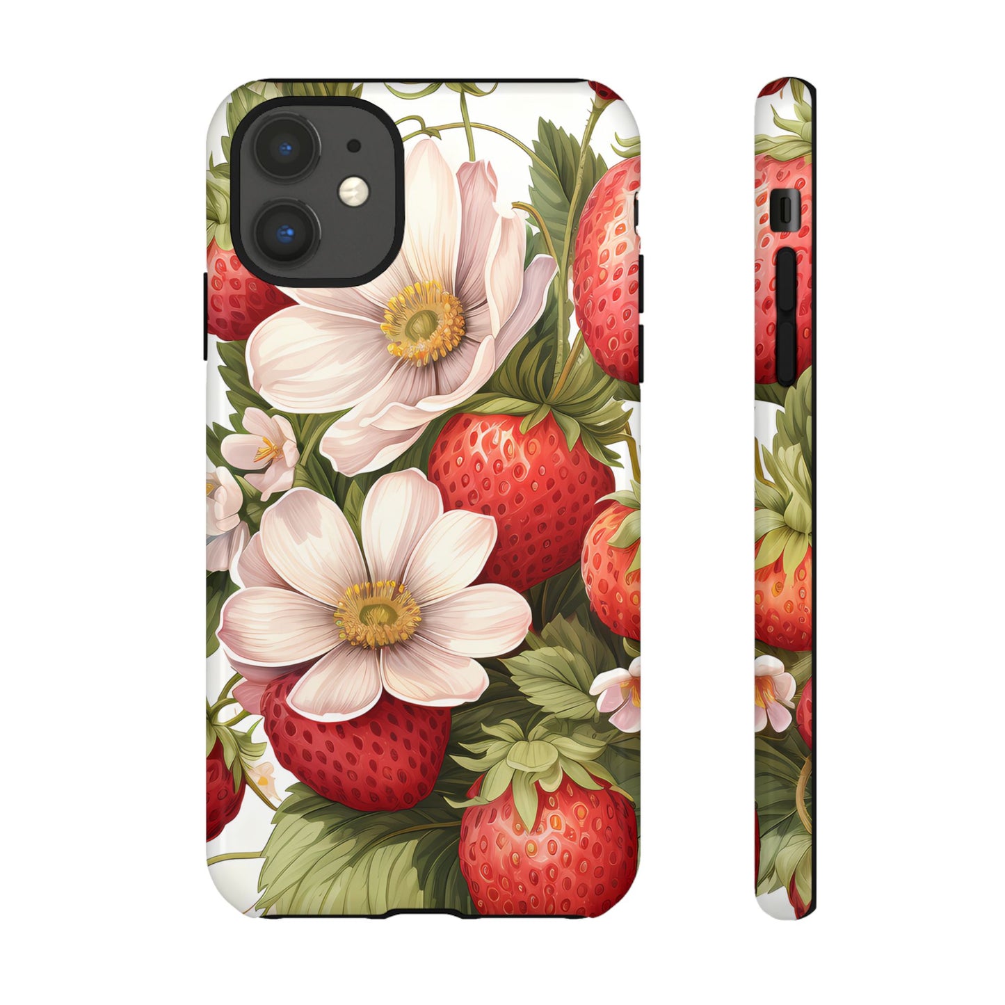 Strawberry Blossom Phone Case — Floral Protective Tough Case - Ramshackle Shack