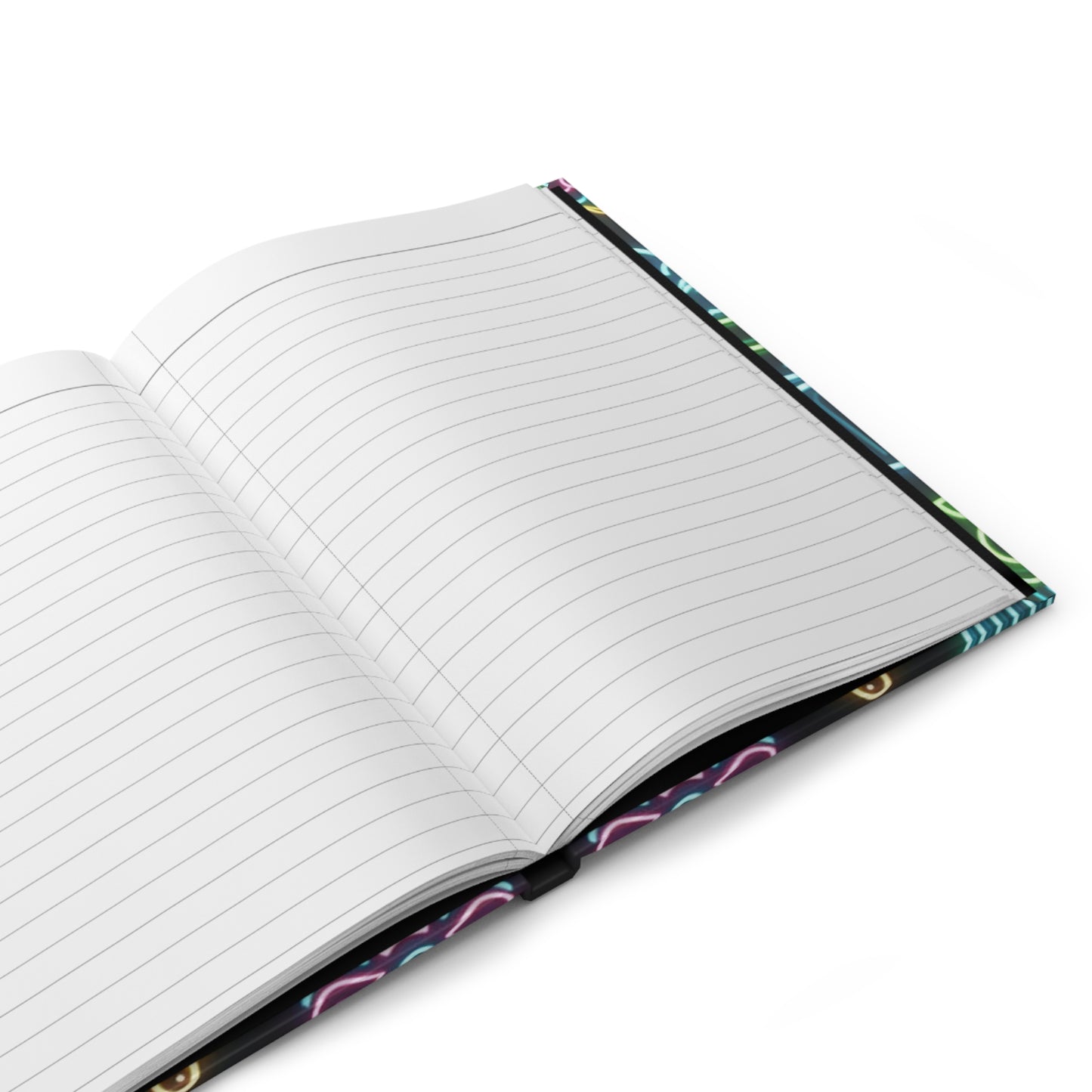 Neon hardcover journal titled "Life is Sweet, Lick the Spoon" with colorful design, ideal for writing and note-taking.