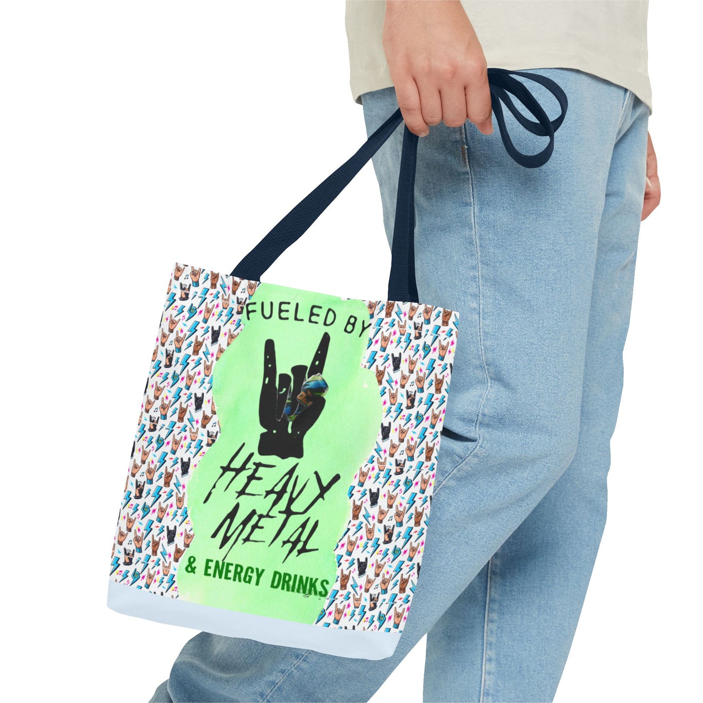 Heavy Metal & Energy Drinks Tote Bag — Neon Rock Energy Design - Ramshackle Shack