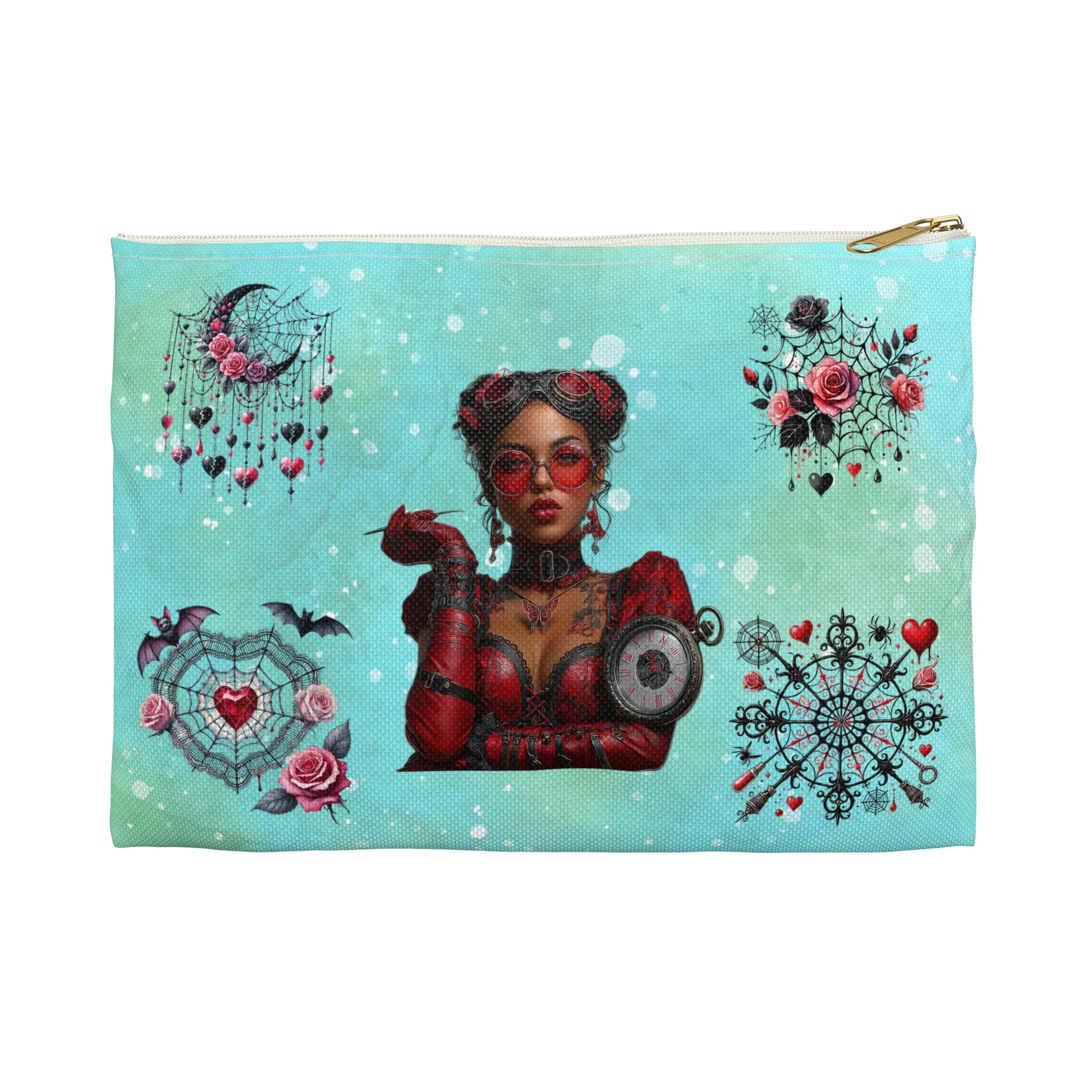 Steampunk Goth Makeup Bag — Victorian Gear Accessory Pouch - Ramshackle Shack