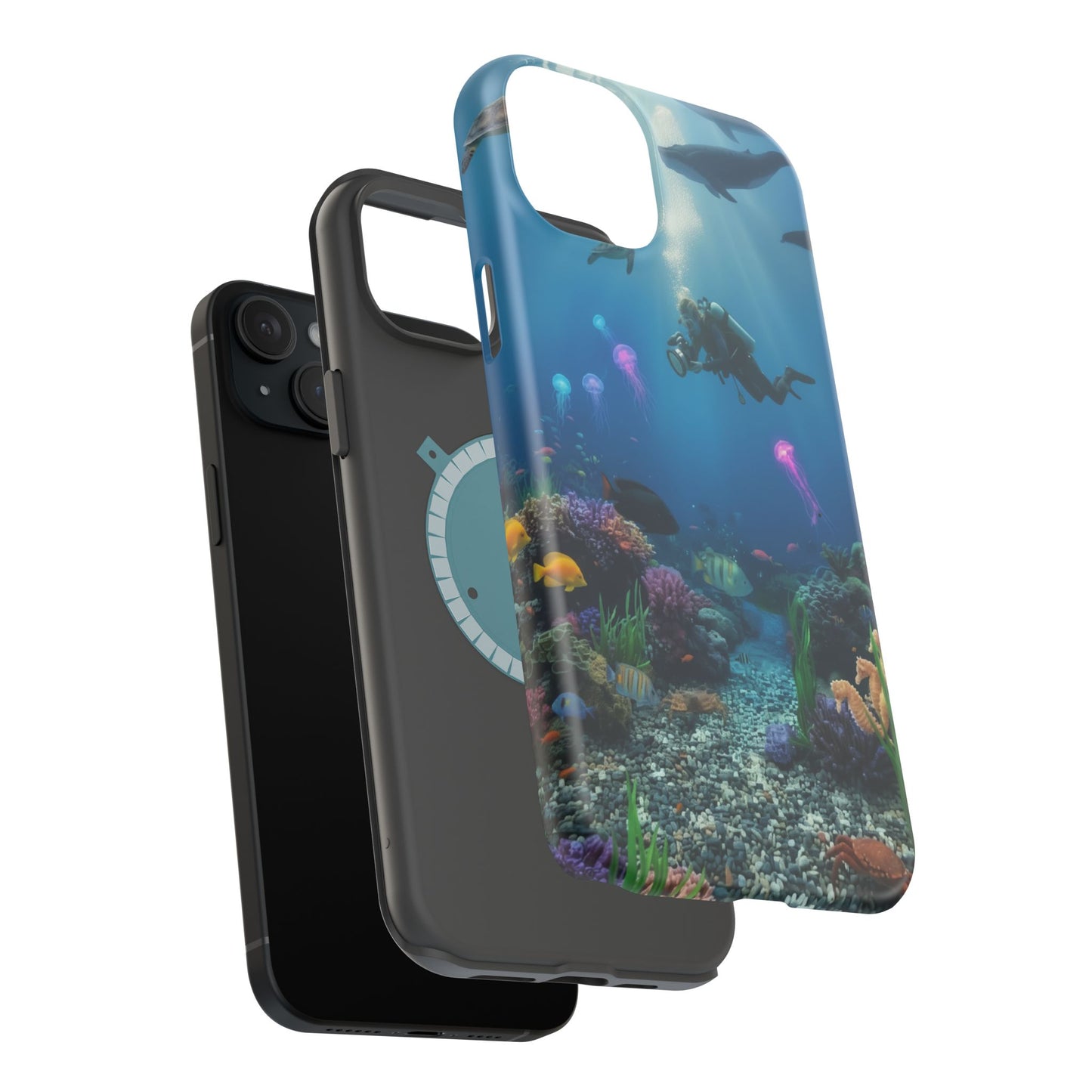 Underwater Diver Phone Case — Magnetic Impact‑Resistant Ocean Design