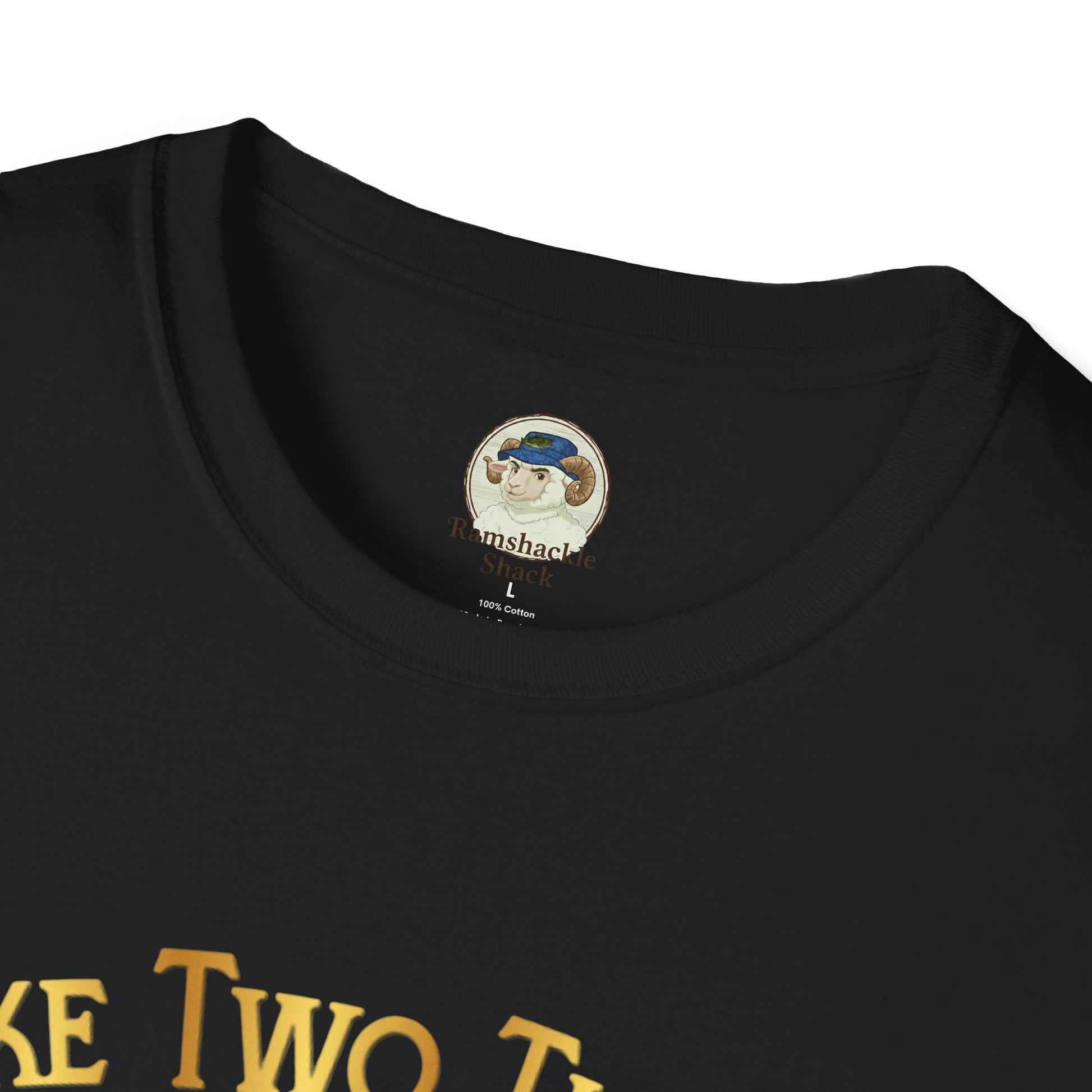Funny graphic T-shirt from Printify featuring the phrase “I Like Two Things: Titties and Tacos” on a casual T-shirt.