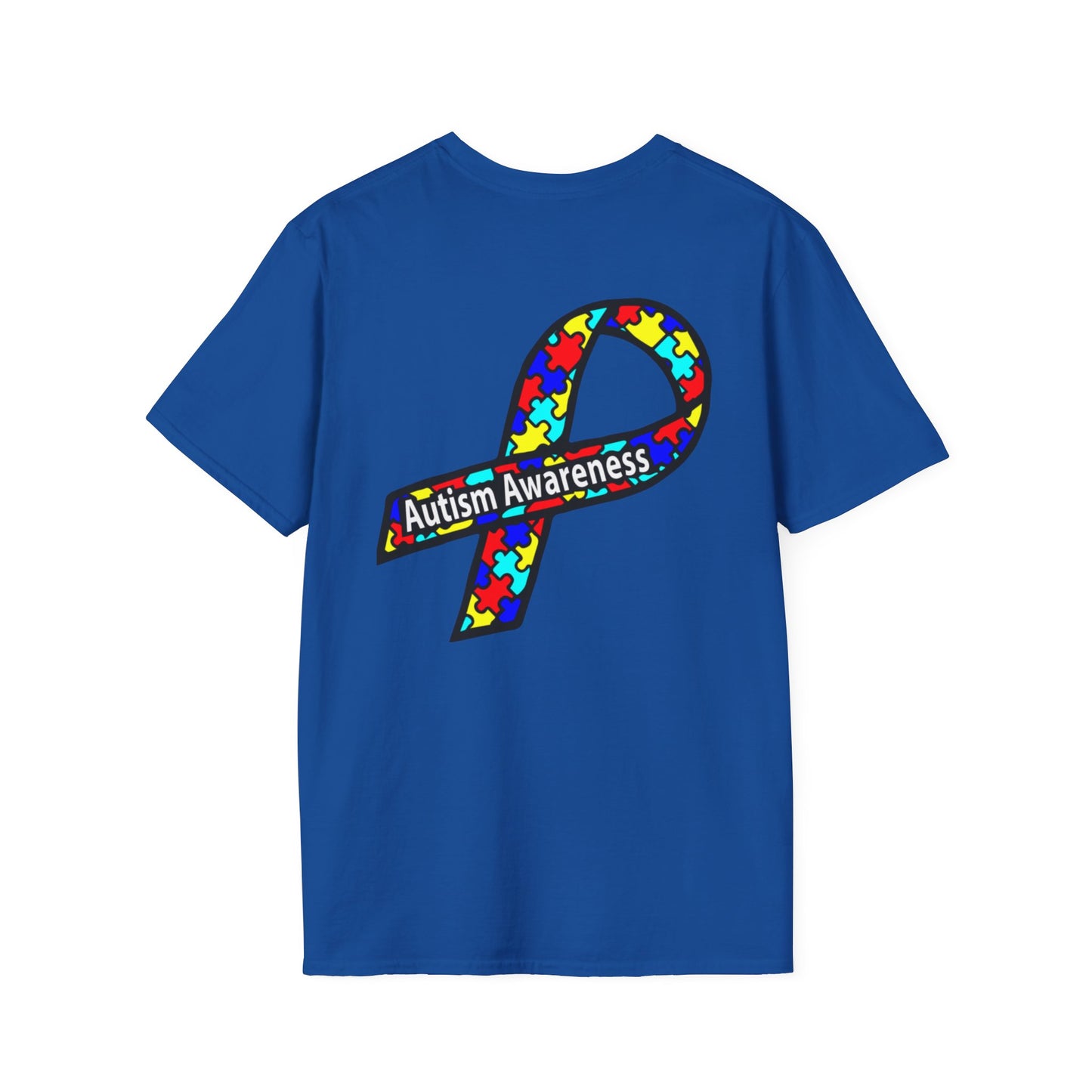 Autism Awareness T-Shirt — "Not Fighting Autism, Working With It" Puzzle Ribbon Tee - Ramshackle Shack