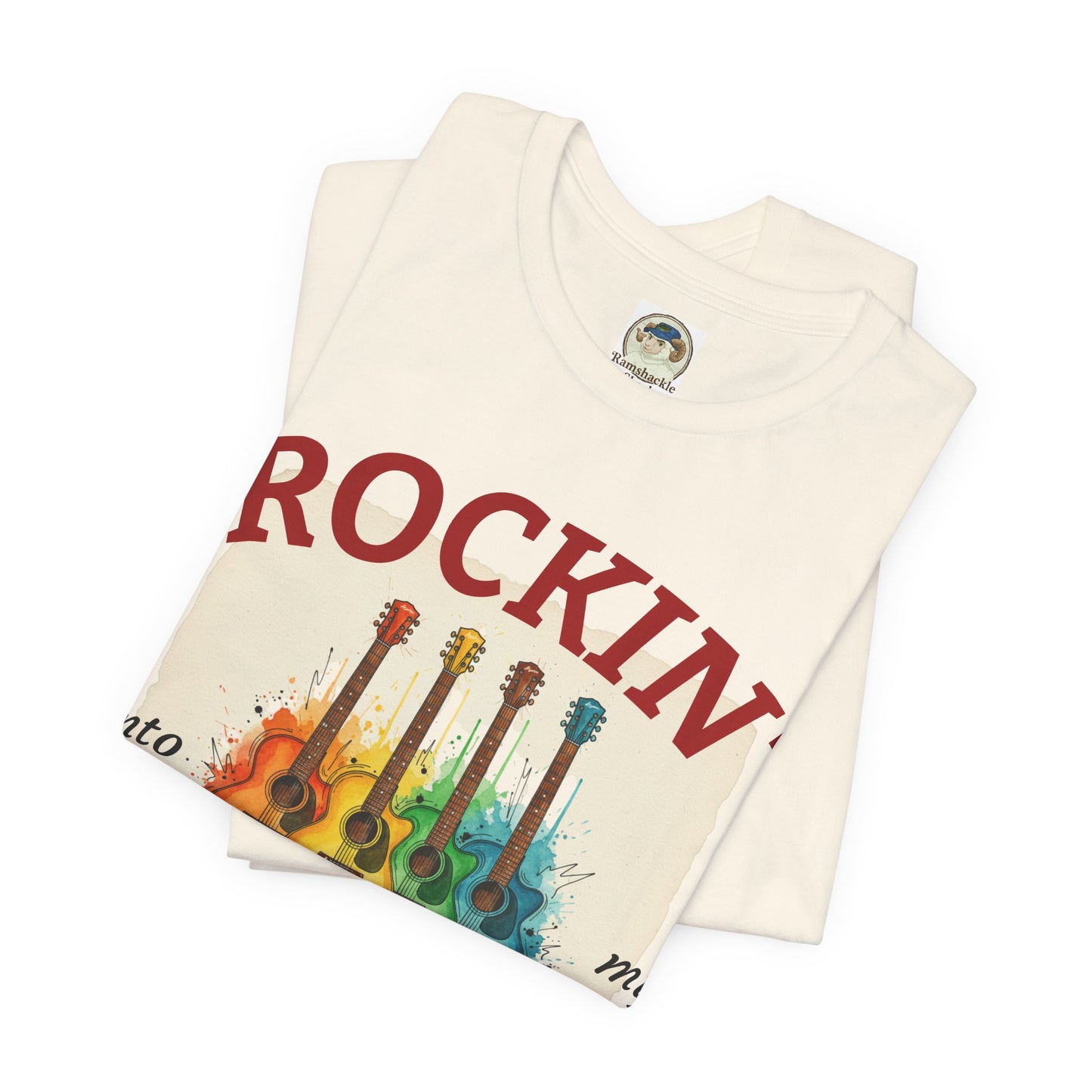 Watercolor Rainbow Guitars T Shirt  Acoustic Guitar Art Tee - Ramshackle Shack