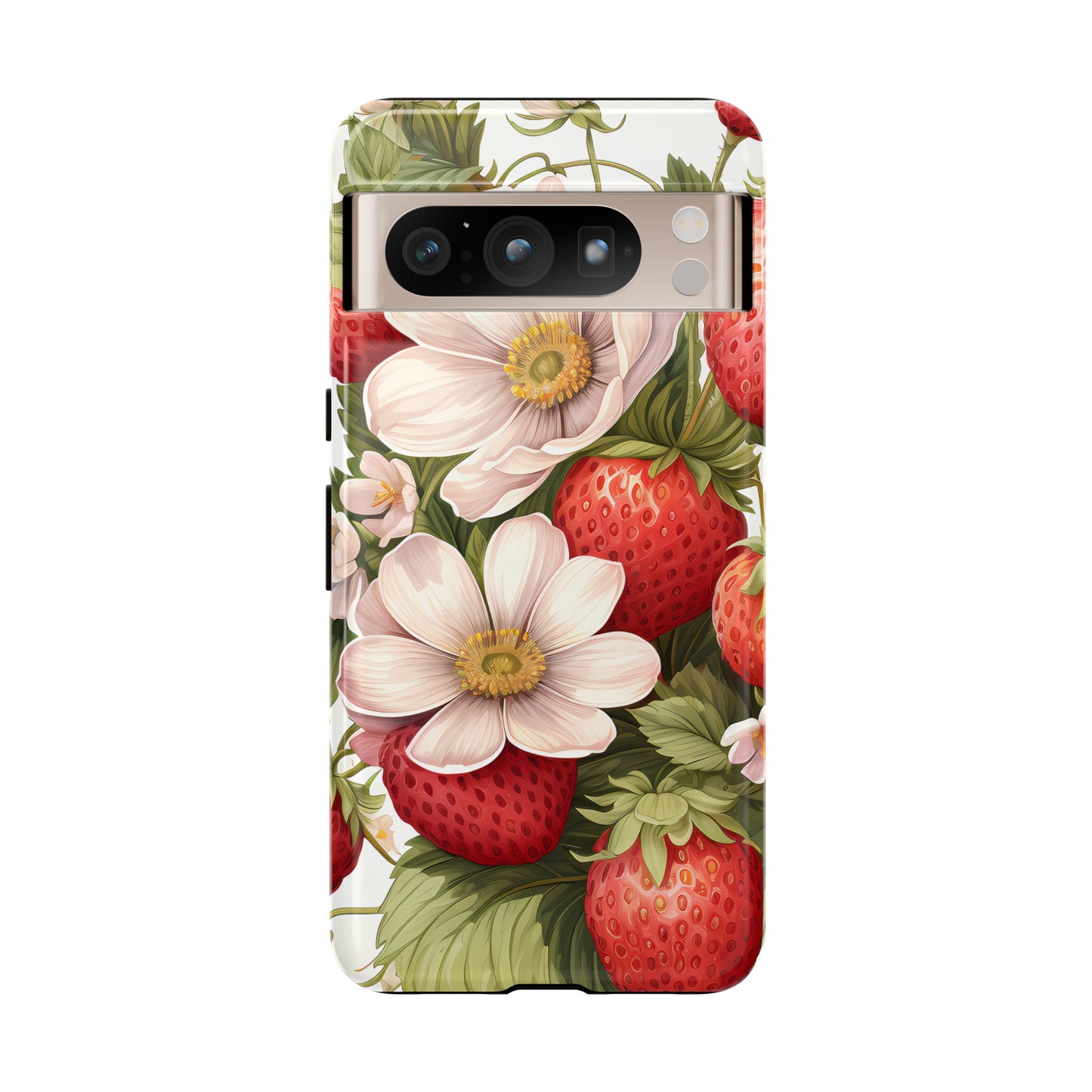 Strawberry Blossom Phone Case — Floral Protective Tough Case - Ramshackle Shack