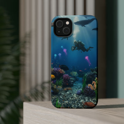 Underwater Diver Phone Case — Magnetic Impact‑Resistant Ocean Design