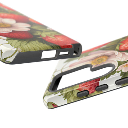 Strawberry Blossom Phone Case — Floral Protective Tough Case - Ramshackle Shack