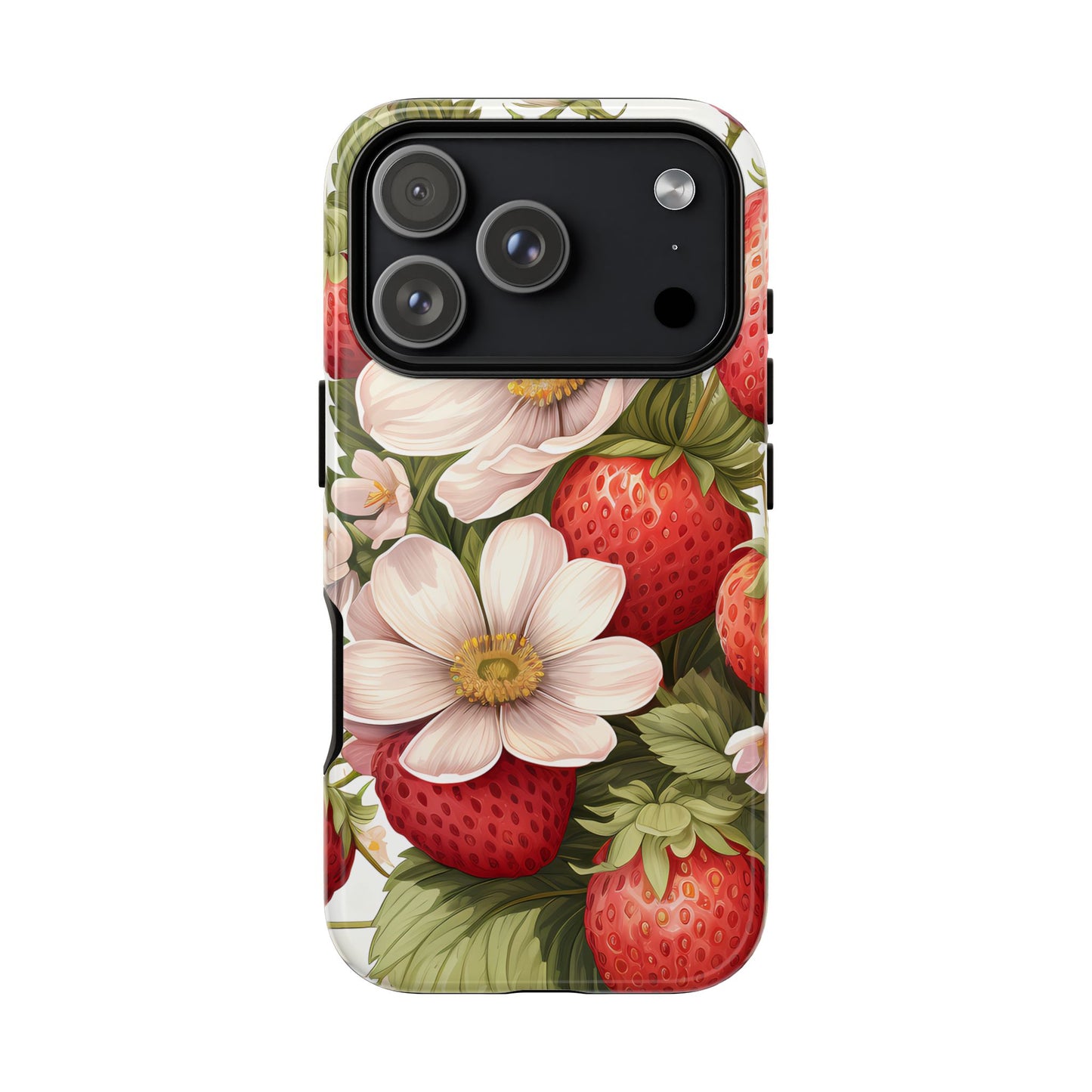 Strawberry Blossom Phone Case — Floral Protective Tough Case - Ramshackle Shack