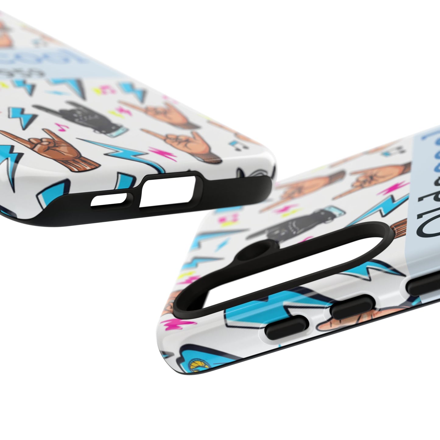 Retro Rock 'Oldscool 1959' Phone Case – Lightning & Rock Hand Pattern - Ramshackle Shack