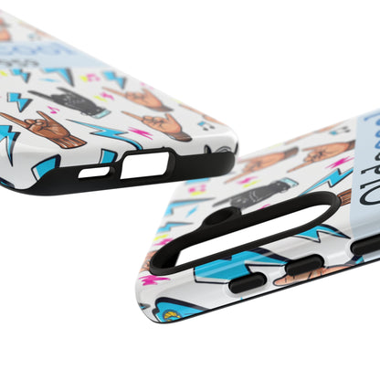Retro Rock 'Oldscool 1959' Phone Case – Lightning & Rock Hand Pattern - Ramshackle Shack