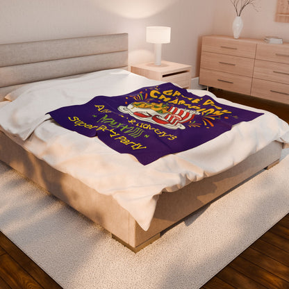 Game Day Champion Blanket | Super Bowl Party, Game Day Humor - Ramshackle Shack
