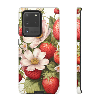Strawberry Blossom Phone Case — Floral Protective Tough Case - Ramshackle Shack