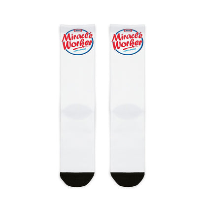 Jesus Miracle Worker Crew Socks — 'Lord & Savior' Sublimation Socks - Ramshackle Shack