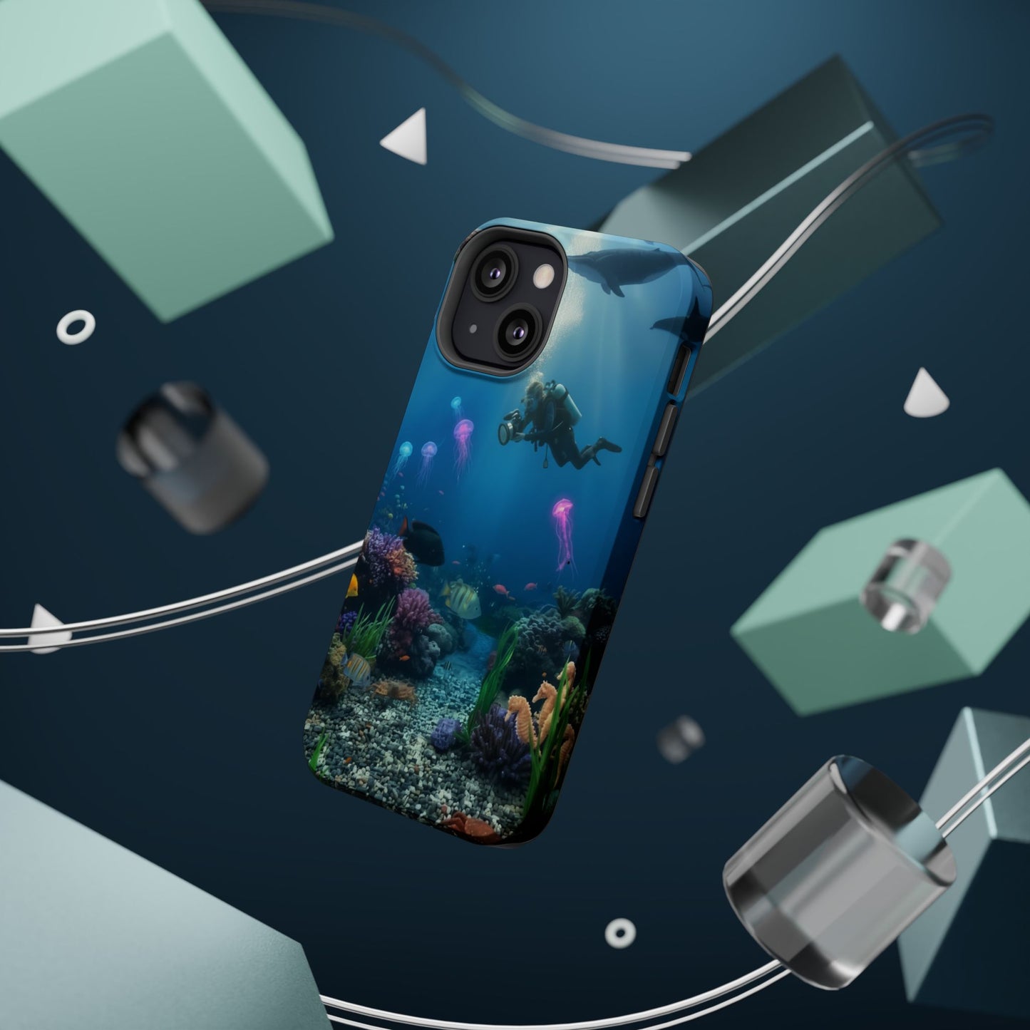 Underwater Diver Phone Case — Magnetic Impact‑Resistant Ocean Design
