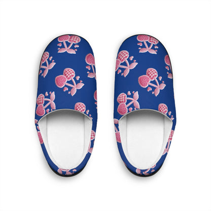Custom Color Leopard & Gingham Cherries Womens Slippers Cute Patterned Indoor House Shoes - Ramshackle Shack