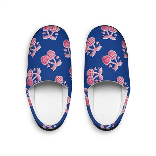 Custom Color Leopard & Gingham Cherries Womens Slippers Cute Patterned Indoor House Shoes - Ramshackle Shack