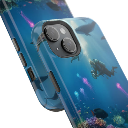 Underwater Diver Phone Case — Magnetic Impact‑Resistant Ocean Design