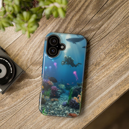 Underwater Diver Phone Case — Magnetic Impact‑Resistant Ocean Design