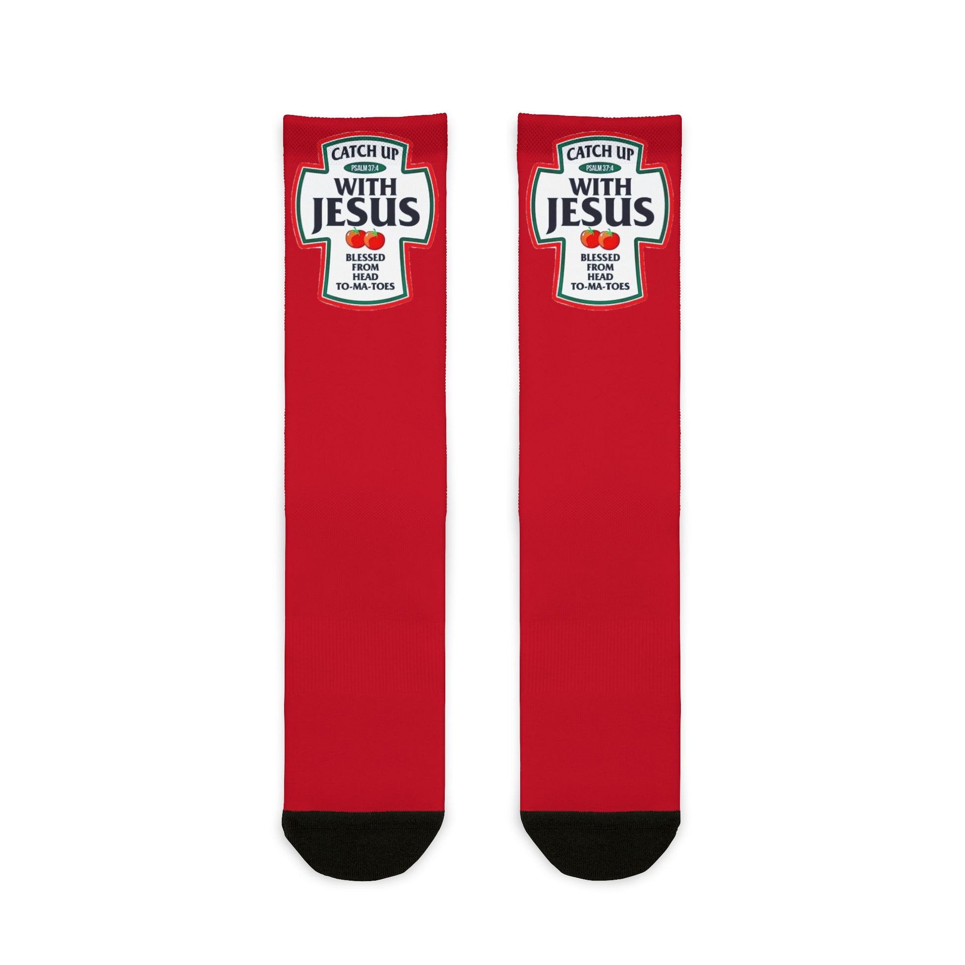 Catch Up with Jesus Ketchup Bottle Crew Socks - Ramshackle Shack