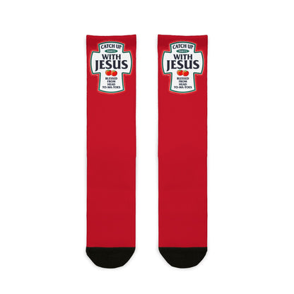Catch Up with Jesus Ketchup Bottle Crew Socks - Ramshackle Shack