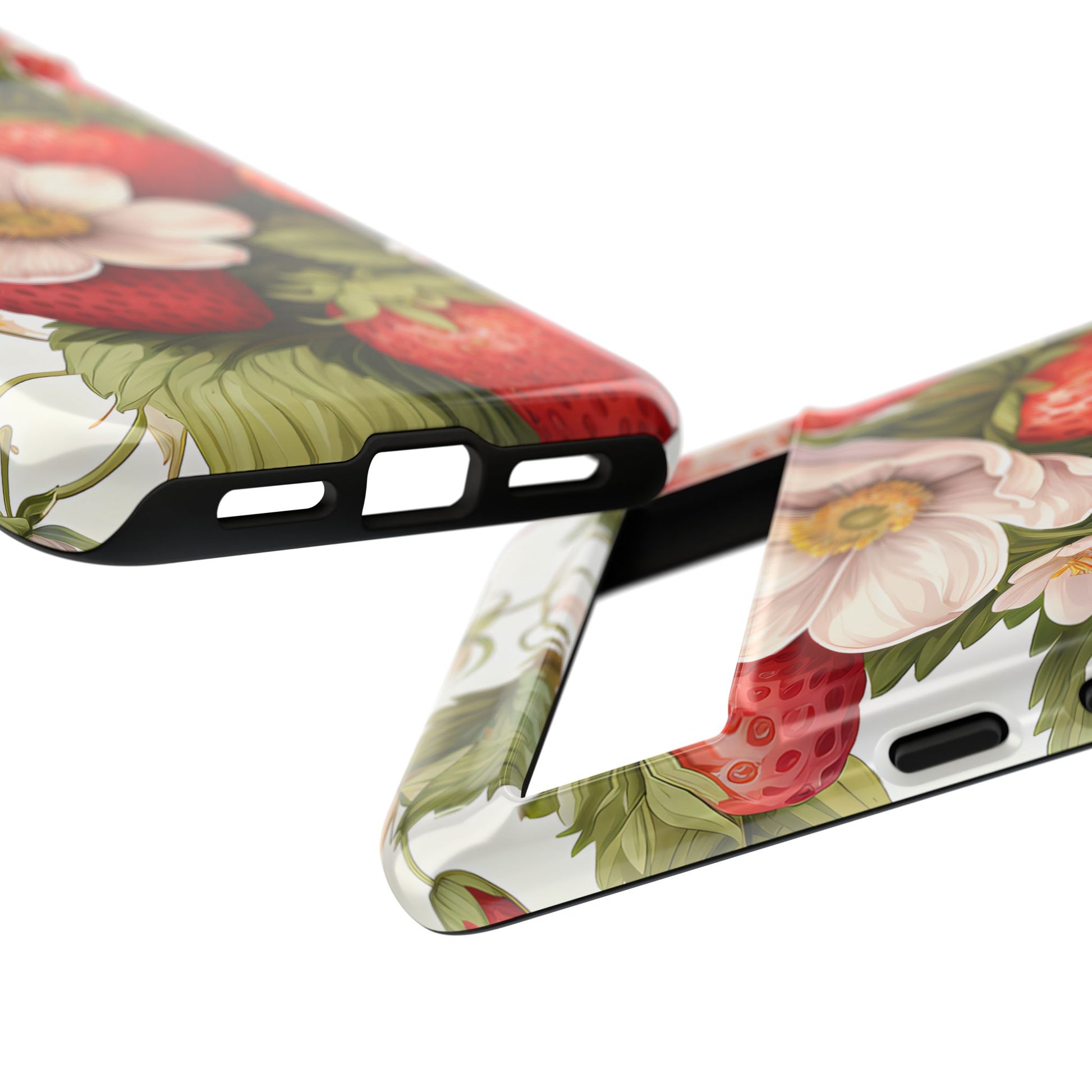 Strawberry Blossom Phone Case — Floral Protective Tough Case - Ramshackle Shack