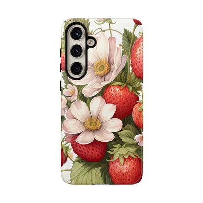 Strawberry Blossom Phone Case — Floral Protective Tough Case - Ramshackle Shack