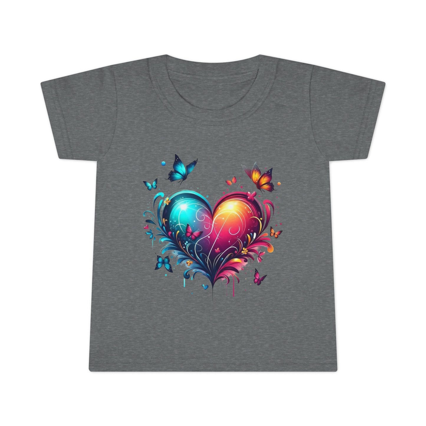 Colorful Heart & Butterflies Graphic Toddler Tee - Ramshackle Shack