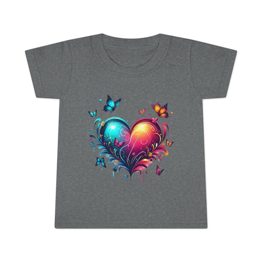 Colorful Heart & Butterflies Graphic Toddler Tee - Ramshackle Shack