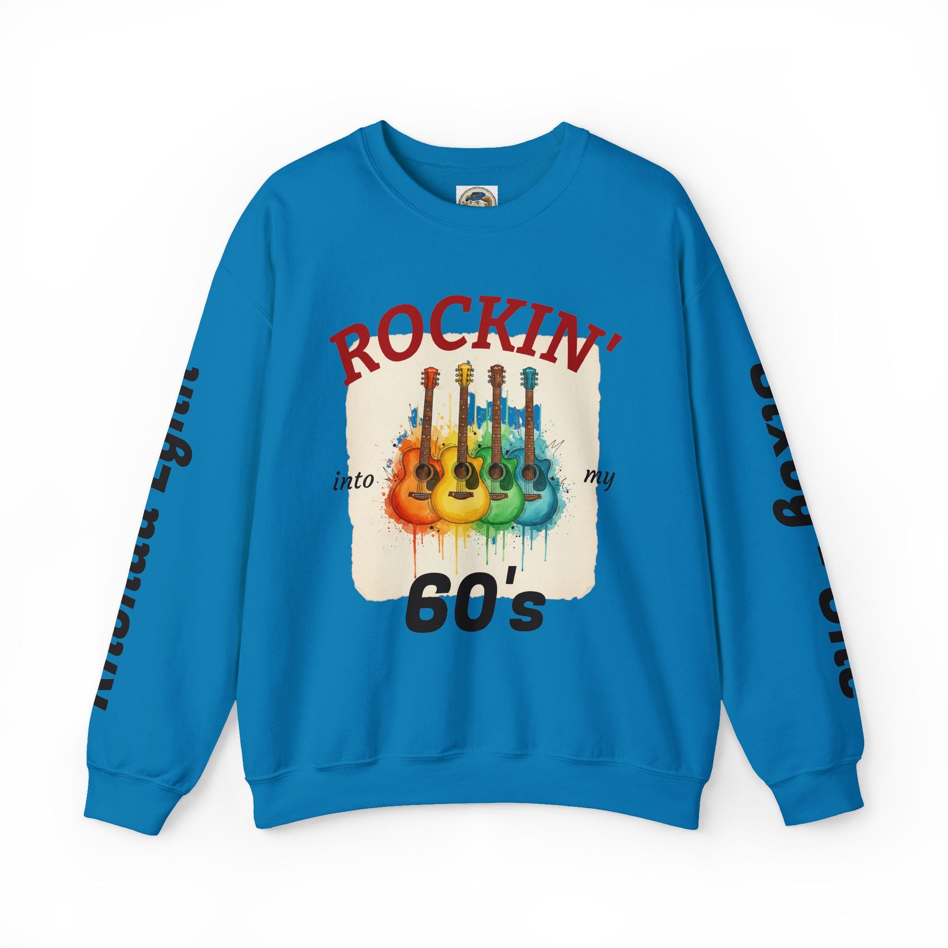 Rockin' Into My 60's Sweatshirt — Custom Age & Name Guitar Crewneck - Ramshackle Shack