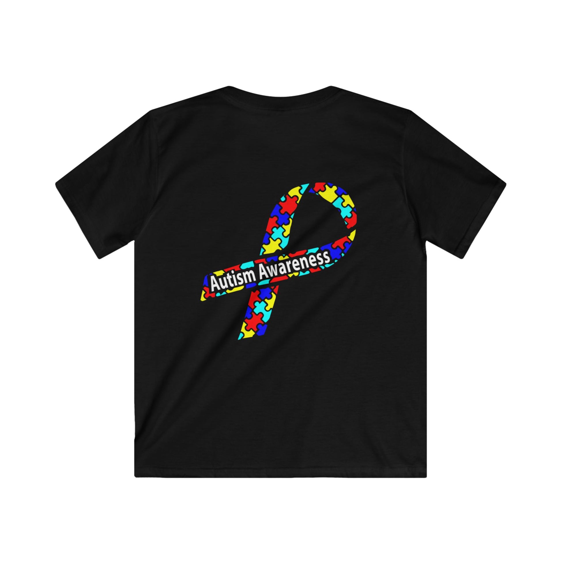Kids Autism Awareness T-Shirt — "Not Fighting Autism, Working With It" Puzzle Ribbon Tee - Ramshackle Shack