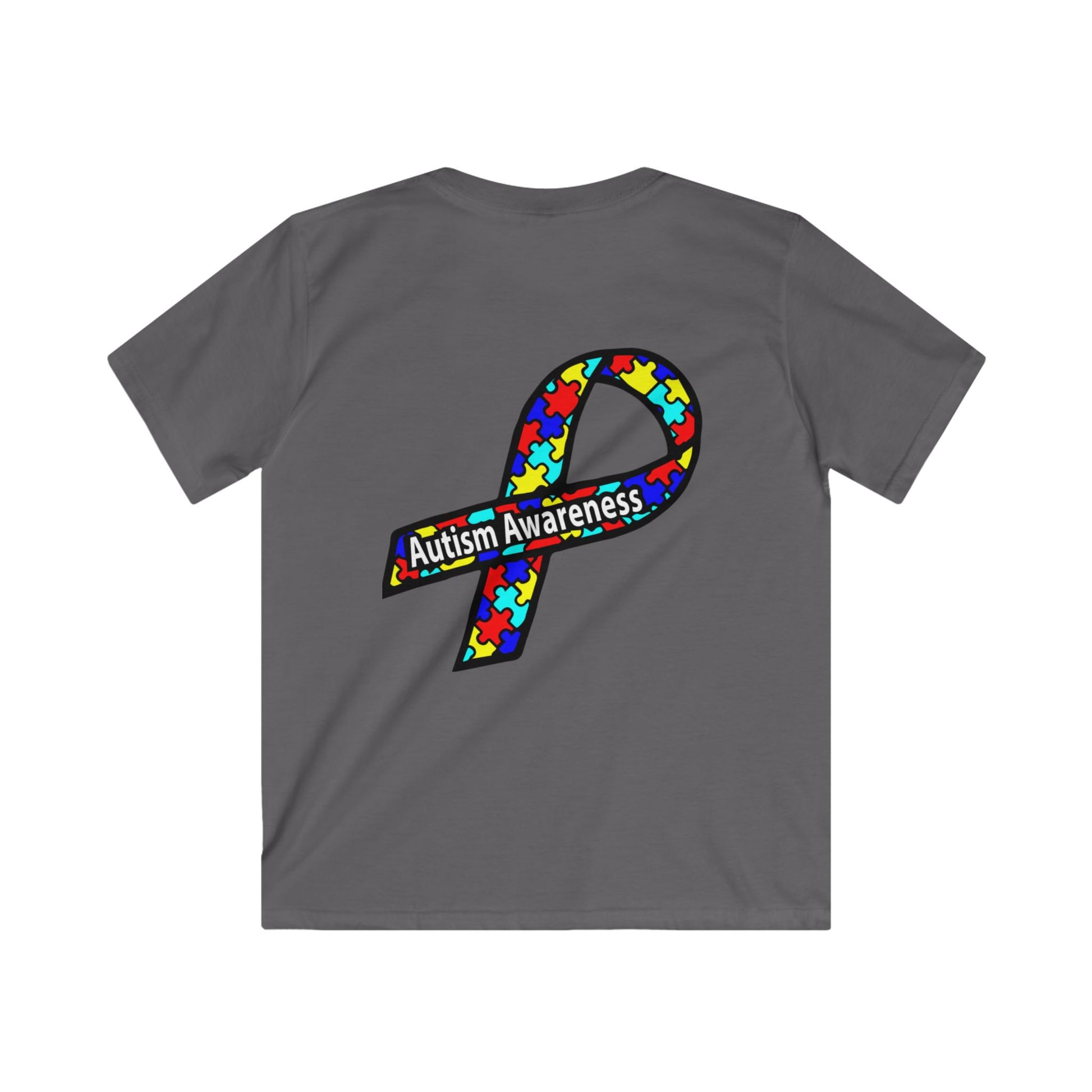 Kids Autism Awareness T-Shirt — "Not Fighting Autism, Working With It" Puzzle Ribbon Tee - Ramshackle Shack