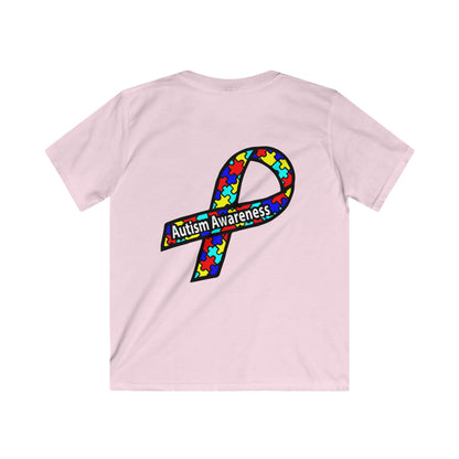 Kids Autism Awareness T-Shirt — "Not Fighting Autism, Working With It" Puzzle Ribbon Tee - Ramshackle Shack