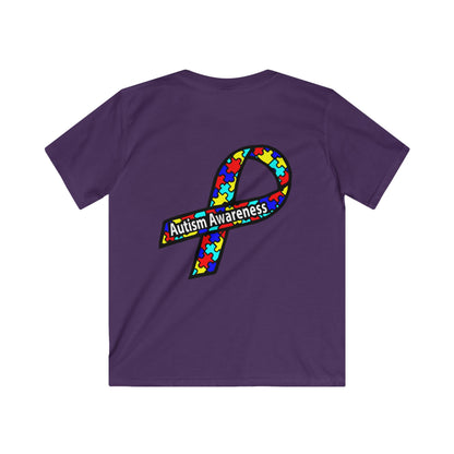Kids Autism Awareness T-Shirt — "Not Fighting Autism, Working With It" Puzzle Ribbon Tee - Ramshackle Shack