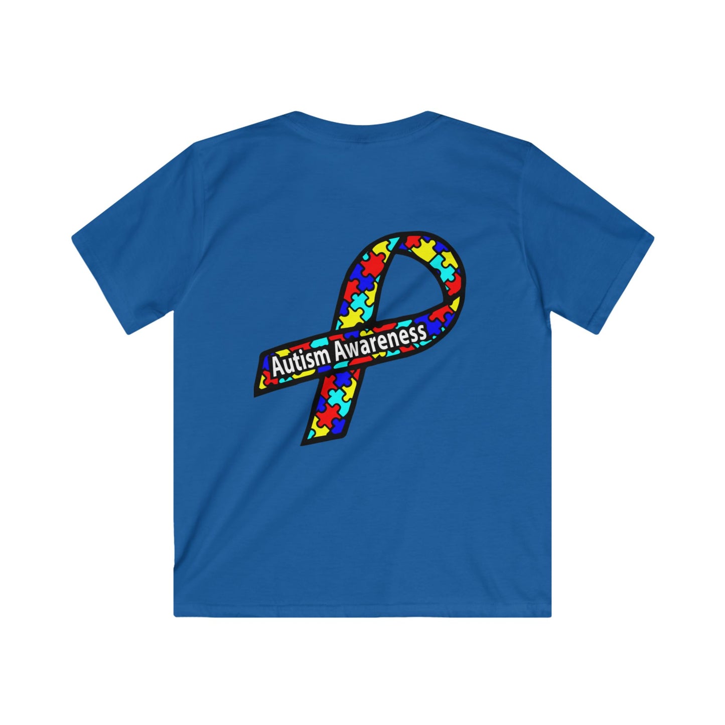 Kids Autism Awareness T-Shirt — "Not Fighting Autism, Working With It" Puzzle Ribbon Tee - Ramshackle Shack