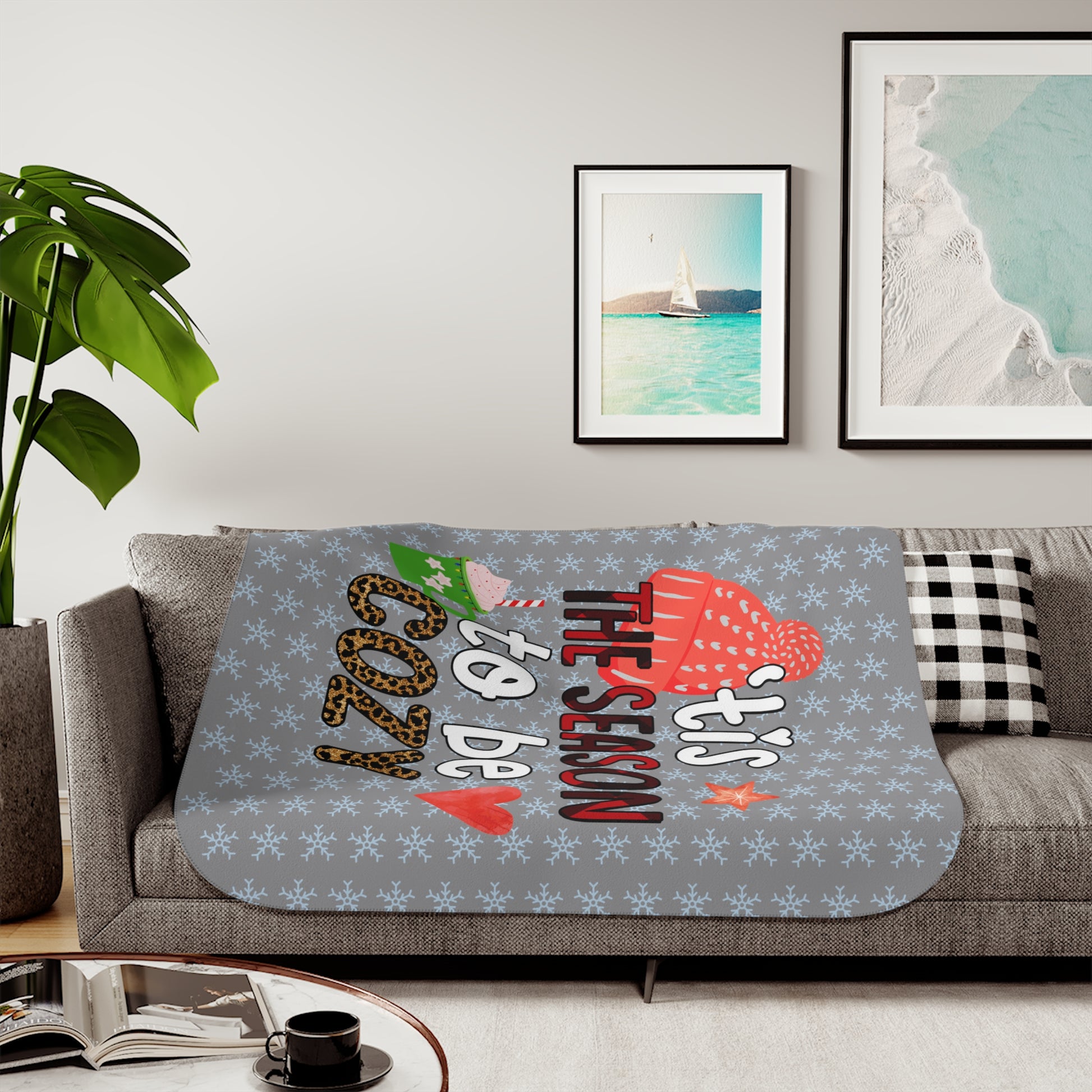 Holiday Sherpa Blanket – "’Tis the Season to Be Cozy" Plush Throw - Ramshackle Shack