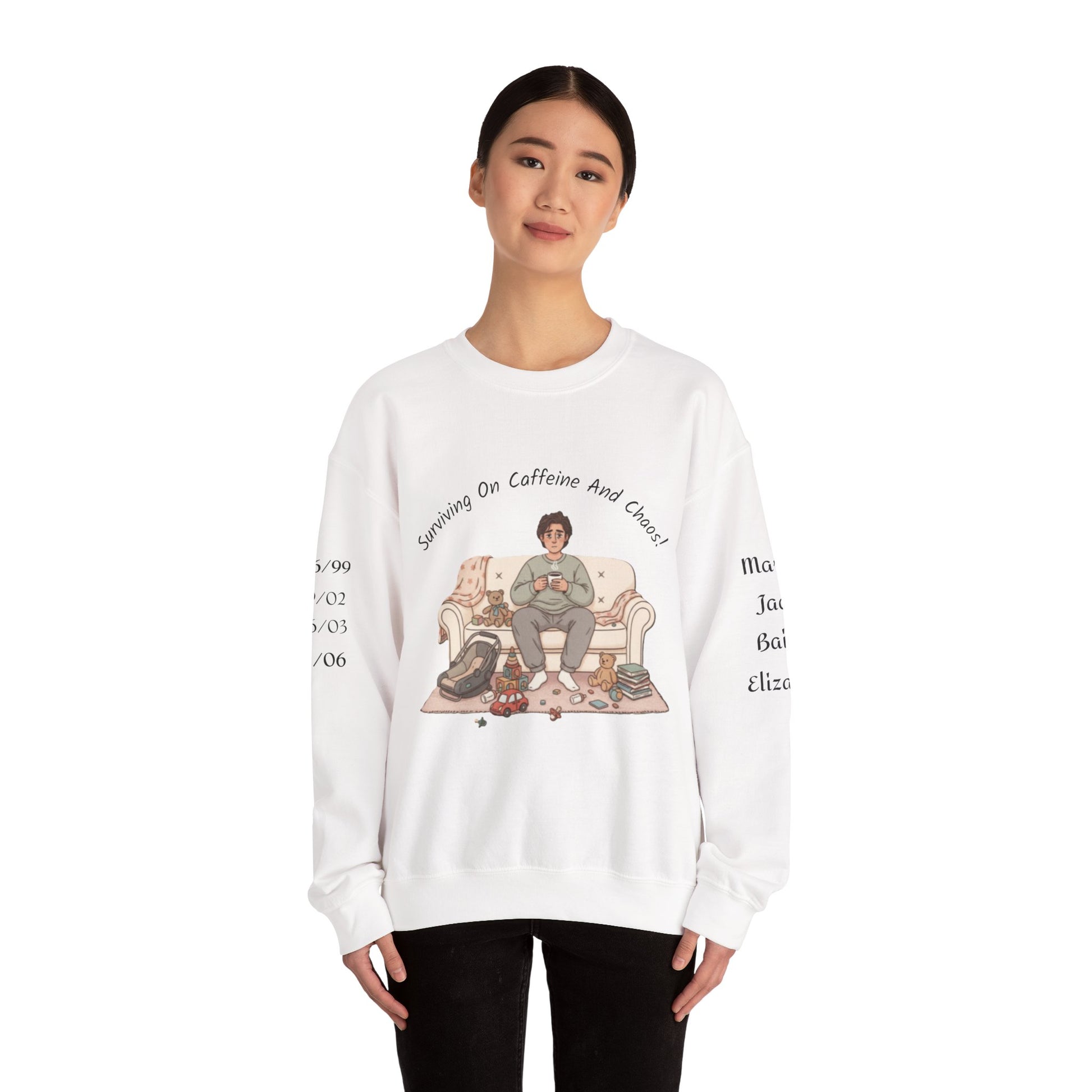 Tired Parent Candid Humor Sweatshirt | mom humor, parenting meme - Ramshackle Shack