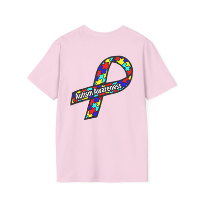 Autism Awareness T-Shirt — "Not Fighting Autism, Working With It" Puzzle Ribbon Tee - Ramshackle Shack