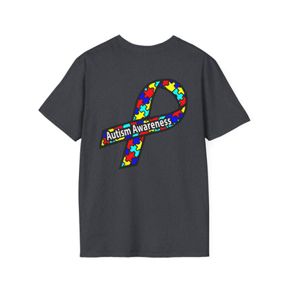 Autism Awareness T-Shirt — "Not Fighting Autism, Working With It" Puzzle Ribbon Tee - Ramshackle Shack