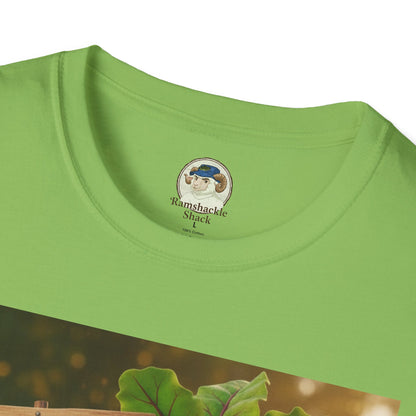 Unisex softstyle T-shirt featuring a humorous beetroot graphic with "Just Beet It!" slogan, made by Printify.