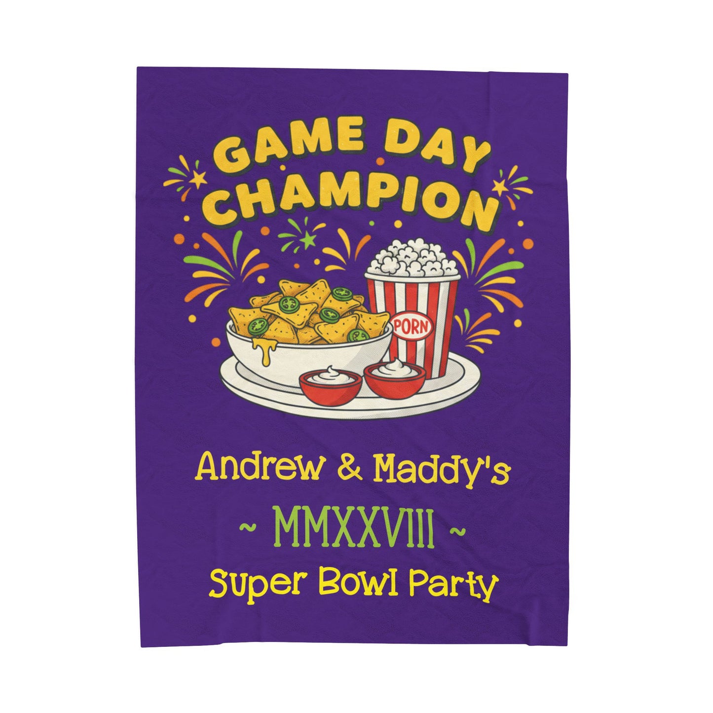 Game Day Champion Blanket | Super Bowl Party, Game Day Humor - Ramshackle Shack
