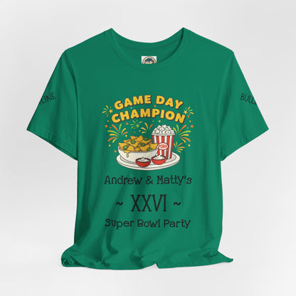 Game Day Champion Tee | Super Bowl Party, Game Day Humor - Ramshackle Shack