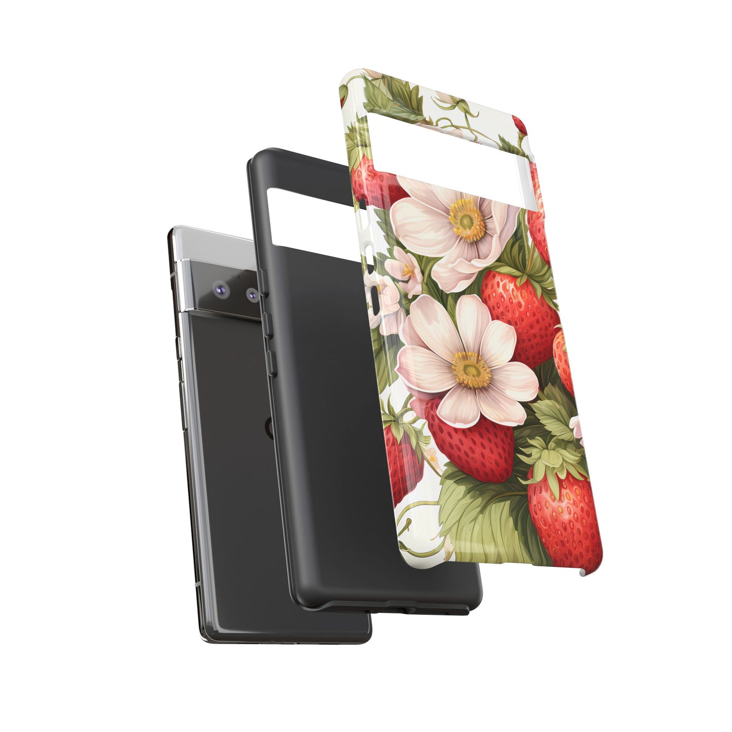 Strawberry Blossom Phone Case — Floral Protective Tough Case - Ramshackle Shack