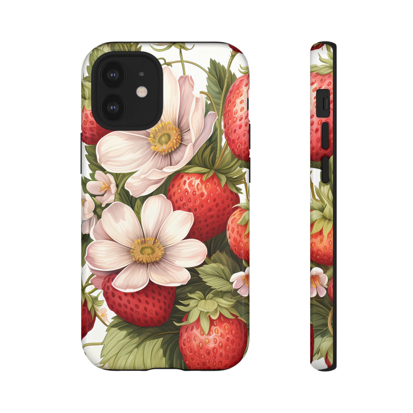 Strawberry Blossom Phone Case — Floral Protective Tough Case - Ramshackle Shack
