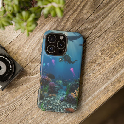 Underwater Diver Phone Case — Magnetic Impact‑Resistant Ocean Design